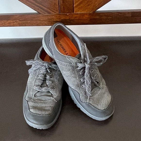 Merrell Granite gray suede Albany Lace Trail performance outdoor hiking size 7.5 - Picture 3 of 17